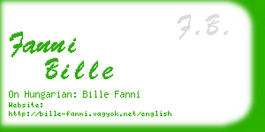 fanni bille business card